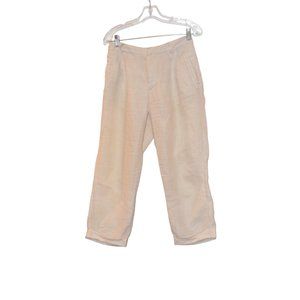 ZARA BASIC Cream Light Fabric Ramie Flair Light Pants Women S